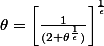 \theta=\left[ \frac{1}{(2+\theta^{\frac{1}{\epsilon}})} \right]^{\frac{1}{\epsilon}}